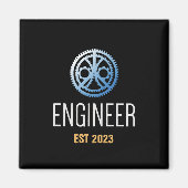 Aimant Ingénieur établi, Ingénieur diplômé sur mesure (Devant)