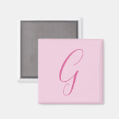 Aimant Initial Letter Monogram Light Pink Plain Chic (Recto/Verso)