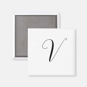 Aimant Initiale de monogramme personnalisé script