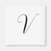 Aimant Initiale de monogramme personnalisé script (Devant)