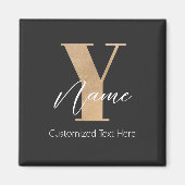 Aimant Initiale Y & Nom Personnalisés Moderne Monogrammé (Devant)