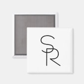 Aimant Initiales chevauchantes de style moderne (Recto/Verso)