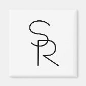 Aimant Initiales chevauchantes de style moderne (Devant)