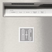 Aimant Initiales de couples modifiables | Blanc & Gris (In Situ (Lave-vaisselle))