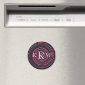 Aimant Initiales de monogramme tourbillons prune personna (In Situ (Lave-vaisselle))