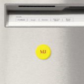 Aimant Initiales en monogramme jaune simple et tendance (In Situ (Lave-vaisselle))