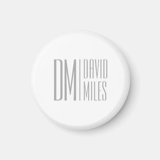 Aimant Initiales et logo de nom gris minimal et moderne é (Devant)