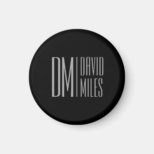 Aimant Initiales et logo de nom gris minimal et moderne é (Devant)
