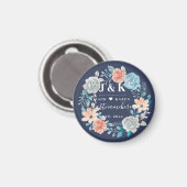 Aimant Initiales Florales Monogrammes Nom de famille pers (Recto/Verso)