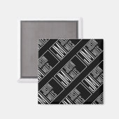 Aimant Initiales modernes avec nom Monogram Motif (Recto/Verso)