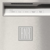 Aimant Initiales Monogramme | Blanc Sur Gris Clair (In Situ (Lave-vaisselle))