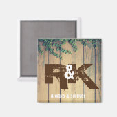 Aimant Initiales romantiques de couples rapprochés (Recto/Verso)