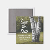 Aimant Initiales rustiques Birch Tree Wedding Enregistrer (Recto/Verso)