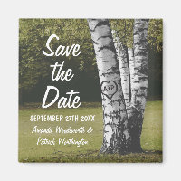 Initiales rustiques Birch Tree Wedding Enregistrer