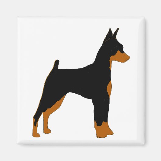 Aimant inscher miniature silhouette noire et rouille (Devant)