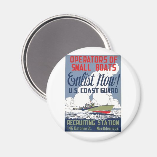 Aimant Inscrivez-vous maintenant ! Garde côtière américai (Recto/Verso)