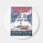 Aimant Inscrivez-vous maintenant ! Garde côtière américai (Devant)