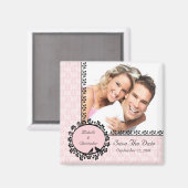 Aimant Inséparables de feuilles roses Photo Enregistrer l (Recto/Verso)