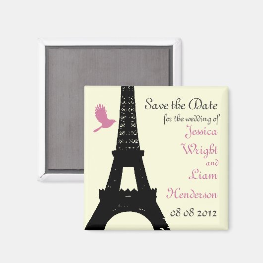 Aimant Inséparables Enregistrer la date (blanc désactivé) (Recto/Verso)