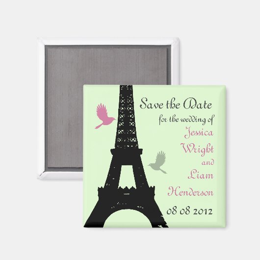 Aimant Inséparables Enregistrer la date (vert) (Recto/Verso)