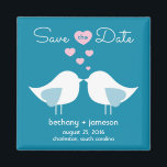 Aimant Inséparables Peacock Blue Enregistrer l'aimant Dat<br><div class="desc">Les amis et la famille vont adorer ce moderne sauver l'aimant de date! Autres couleurs disponibles dans notre boutique.</div>