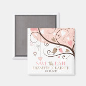 Aimant Inséparables roses et Brown Enregistrer l'aimant d (Recto/Verso)