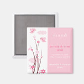 Aimant Inséparables roses Fleurs de Printemps Baby Faire- (Recto/Verso)