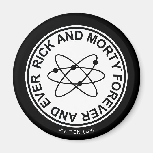 Aimant Insigne atomique Rick et Morty pour toujours et ja (Devant)