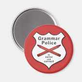 Aimant Insigne de la police de grammaire (Recto/Verso)
