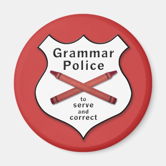 Aimant Insigne de la police de grammaire (Devant)