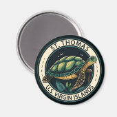 Aimant Insigne de tortue des îles Vierges américaines St (Recto/Verso)