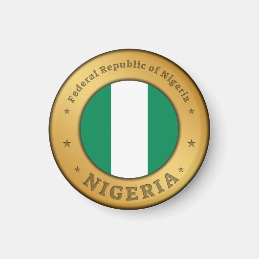 Aimant Insigne du drapeau nigérian (Devant)