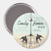 Aimant Insigne Mariage Inséparable de cage à oiseaux (Recto/Verso)