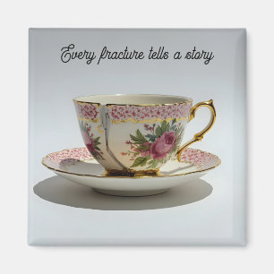 Aimant inspirant tasse à thé cassée