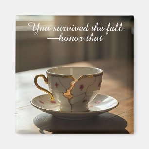 Aimant inspirant tasse à thé cassée