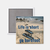 Aimant Inspiration de plage de pieds nus (Recto/Verso)