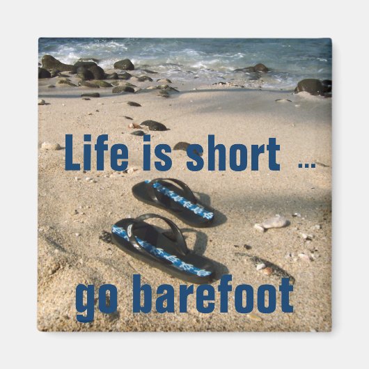 Aimant Inspiration de plage de pieds nus (Devant)