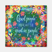 Aimant Inspiration Les Bonnes Personnes Citer Floral Plut (Devant)