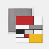 Aimant Inspiration mondrienne colorée (Recto/Verso)