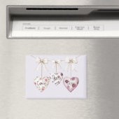 Aimant Inspirational Floral Love Hope Joy Hearts Bow (In Situ (Lave-vaisselle))