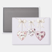 Aimant Inspirational Floral Love Hope Joy Hearts Bow (Recto/Verso)