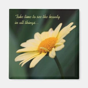 Aimant inspiré de citation de fleur de marguerite