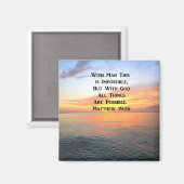 AIMANT INSPIRING MATTHEW 19:26 PHOTO DU LEVER (Recto/Verso)