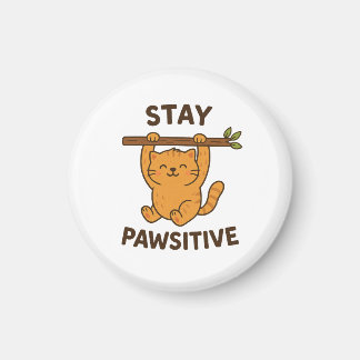 Aimant Inspiring "Stay pawsitive" Quote Print