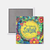 Aimant Inspirivité solaire de quelqu’un Floral jaune (Recto/Verso)