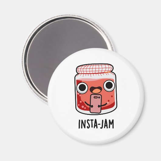 Aimant Insta-jam Funny Social Media Jam Pun (Recto/Verso)