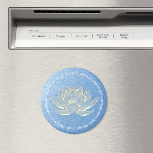 Aimant Instructeur de méditation Blue Gold Lotus Yoga Stu (In Situ (Lave-vaisselle))