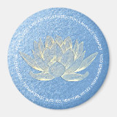 Aimant Instructeur de méditation Blue Gold Lotus Yoga Stu (Devant)