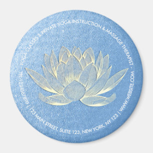 Aimant Instructeur de méditation Blue Gold Lotus Yoga Stu