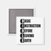 Aimant Instruction de base avant de quitter la Terre BIBL (Recto/Verso)